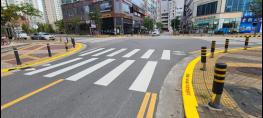 파주시, 전국 최초 교차로모퉁이 불법 주정차 방지 노면표시 설치 기사 이미지