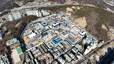 공사가 진행 중인 원당1구역 전경 