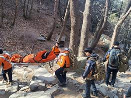 고양소방서, 북한산 대동사 인근 발목 부상 등산객 신속 구조 기사 이미지